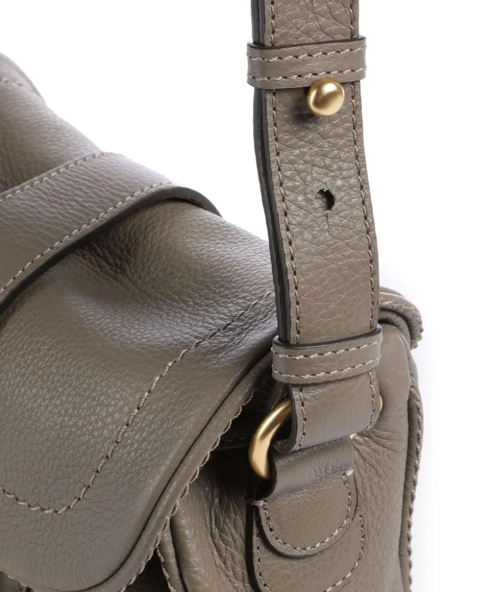 Dalia Star Saddle Umhängetasche genarbtes Leder taupe