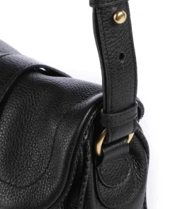 Dalia Star Saddle Umhängetasche genarbtes Leder schwarz