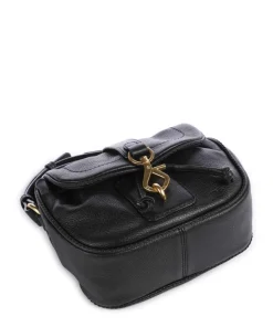 Dalia Star Saddle Umhängetasche genarbtes Leder schwarz