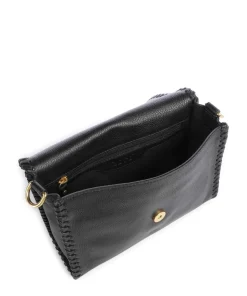 Dalia Temi Stitch Schultertasche genarbtes Leder schwarz