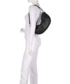 Dalia Willow Beuteltasche genarbtes Leder schwarz