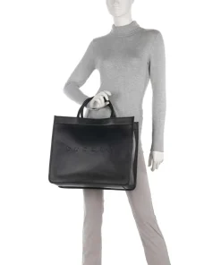 Daphne Handtasche 14″ fein genarbtes Leder schwarz