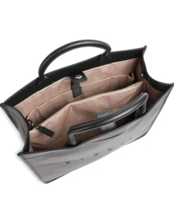 Daphne Handtasche 14″ fein genarbtes Leder schwarz