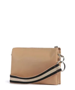 Darceyy Umhängetasche glattes Rindsleder taupe