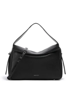 De Beauvoir Handtasche genarbtes Rindsleder schwarz