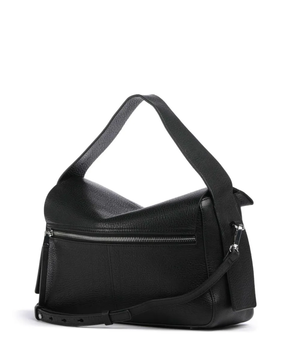 De Beauvoir Handtasche genarbtes Rindsleder schwarz