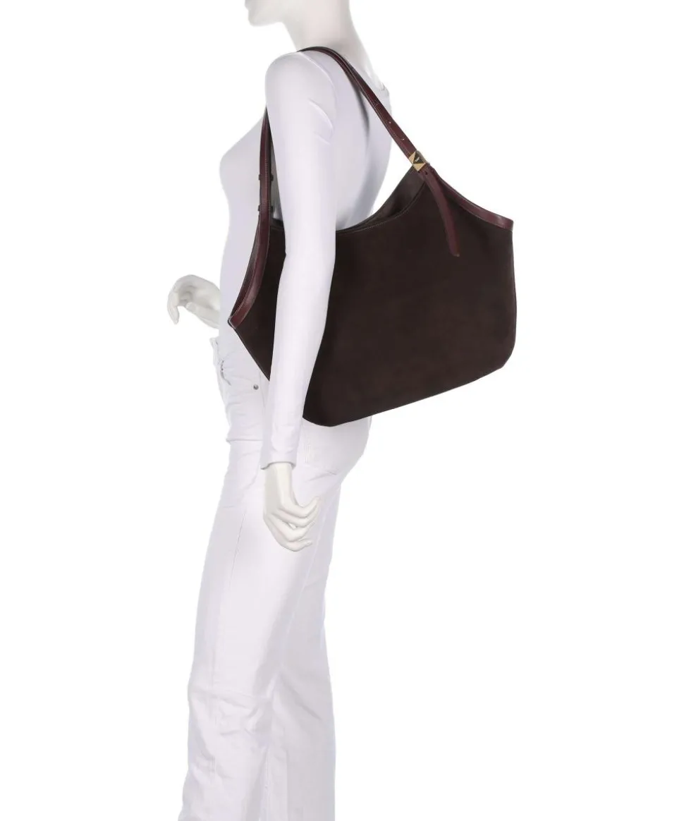 Deco Beuteltasche aufgerautes Rindsleder dunkelbraun