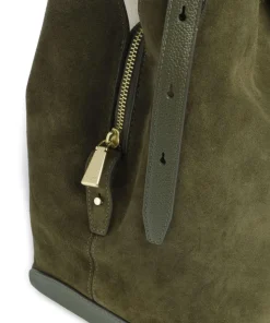 Deco Beuteltasche aufgerautes Rindsleder dunkelbraun