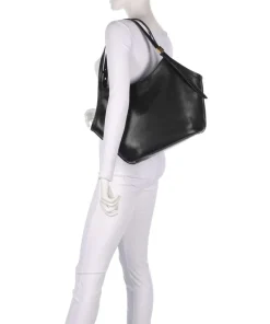 Deco Beuteltasche fein genarbtes Leder schwarz