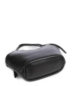 Deco Beuteltasche fein genarbtes Leder schwarz