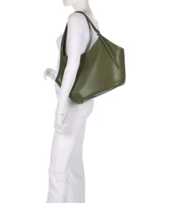 Deco Beuteltasche fein genarbtes Leder khaki