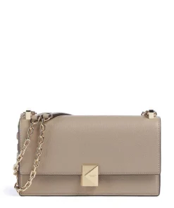 Deco Schultertasche genarbtes Rindsleder taupe