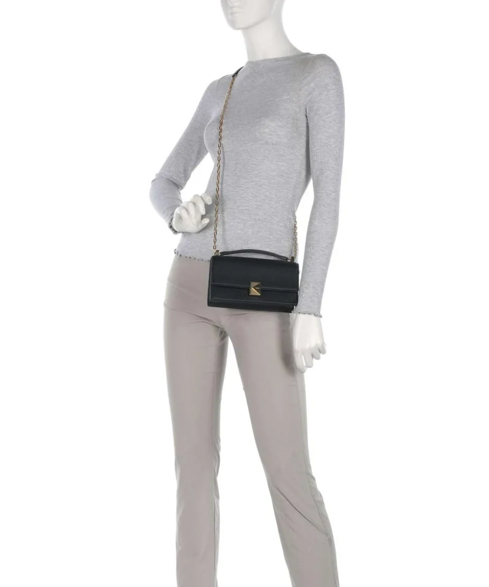 Deco Schultertasche genarbtes Rindsleder schwarz