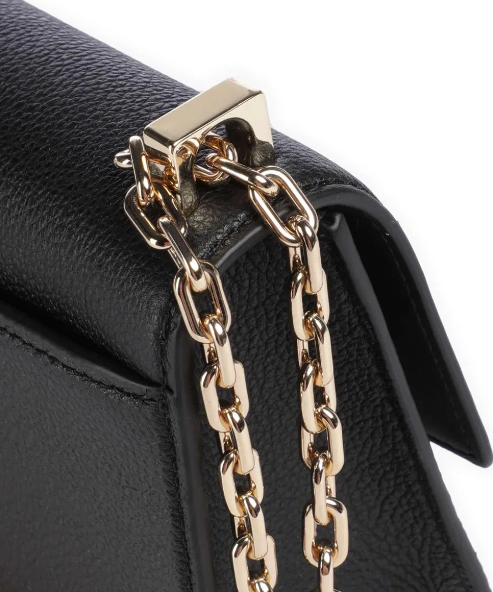 Deco Schultertasche genarbtes Rindsleder schwarz