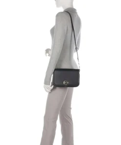 Delancey Umhängetasche fein genarbtes Leder schwarz