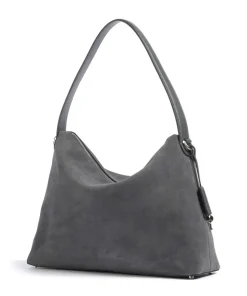 Delia L Beuteltasche aufgerautes Leder dunkelgrau