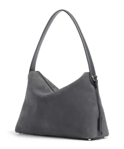 Delia M Beuteltasche aufgerautes Leder dunkelgrau