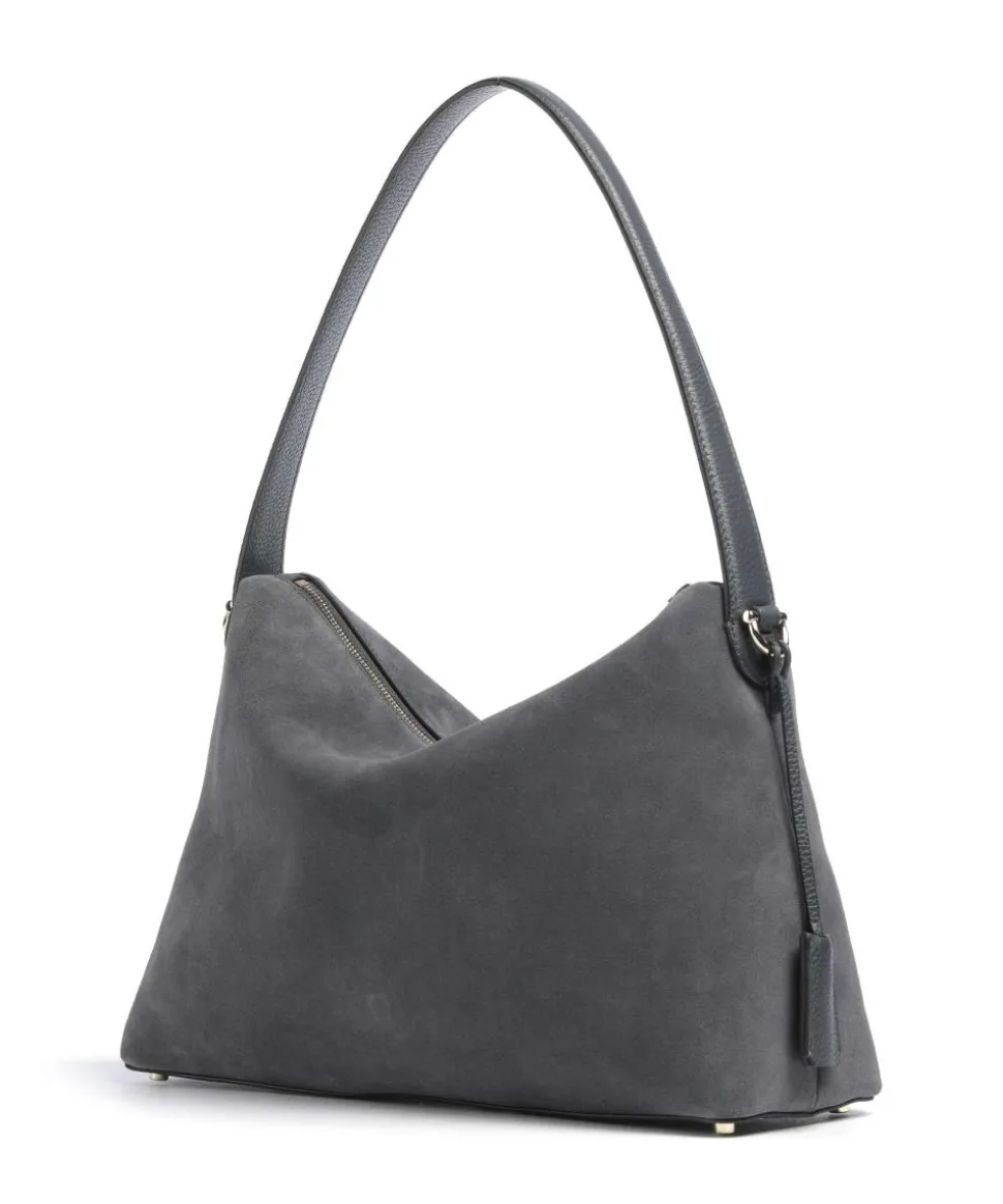 Delia M Beuteltasche aufgerautes Leder dunkelgrau