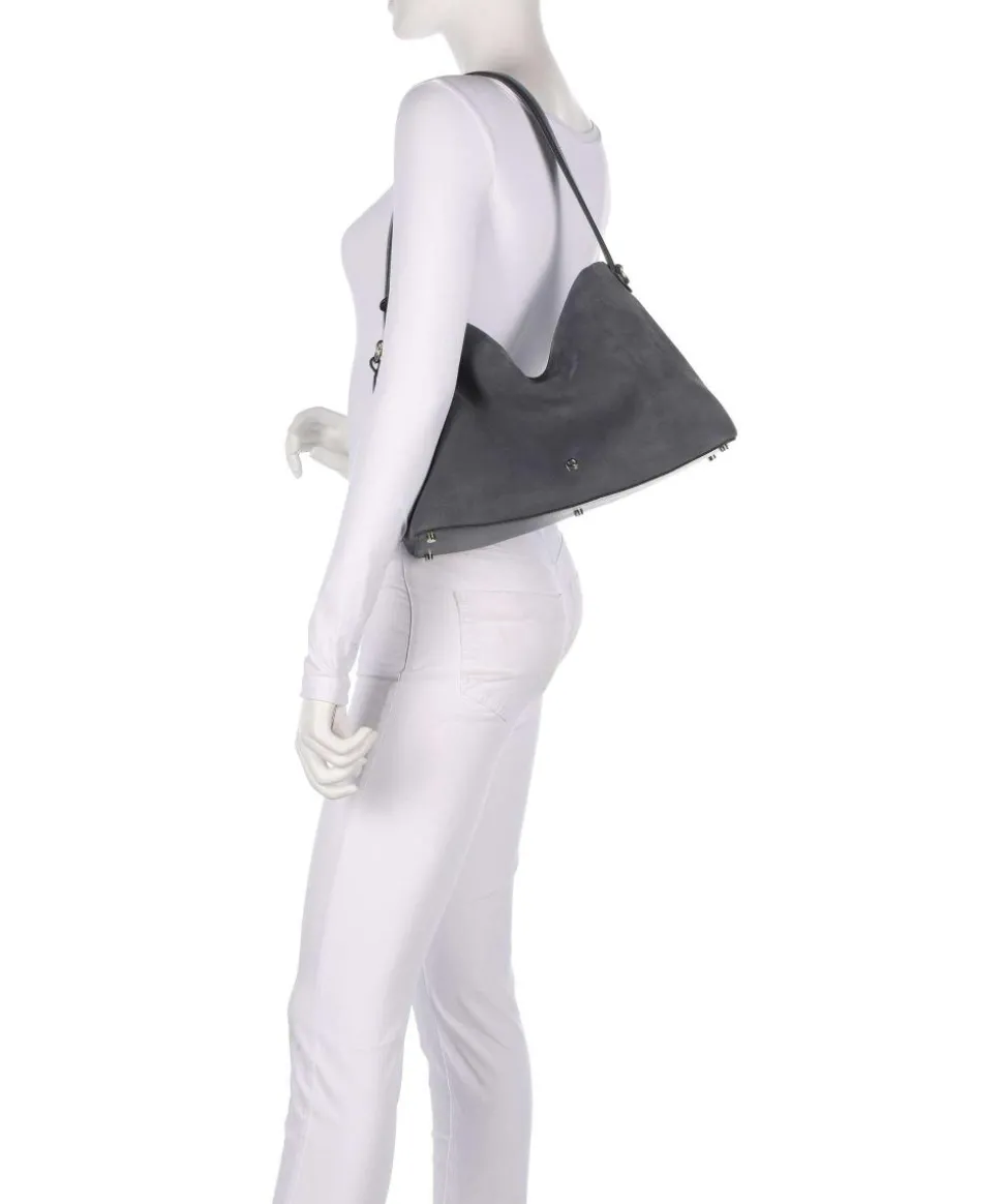 Delia M Beuteltasche aufgerautes Leder dunkelgrau