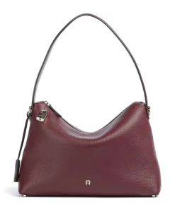 Delia M Beuteltasche genarbtes Rindsleder dunkelrot