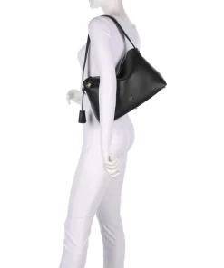 Delia M Beuteltasche genarbtes Rindsleder schwarz