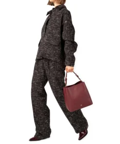 Delia M Beuteltasche genarbtes Rindsleder wein