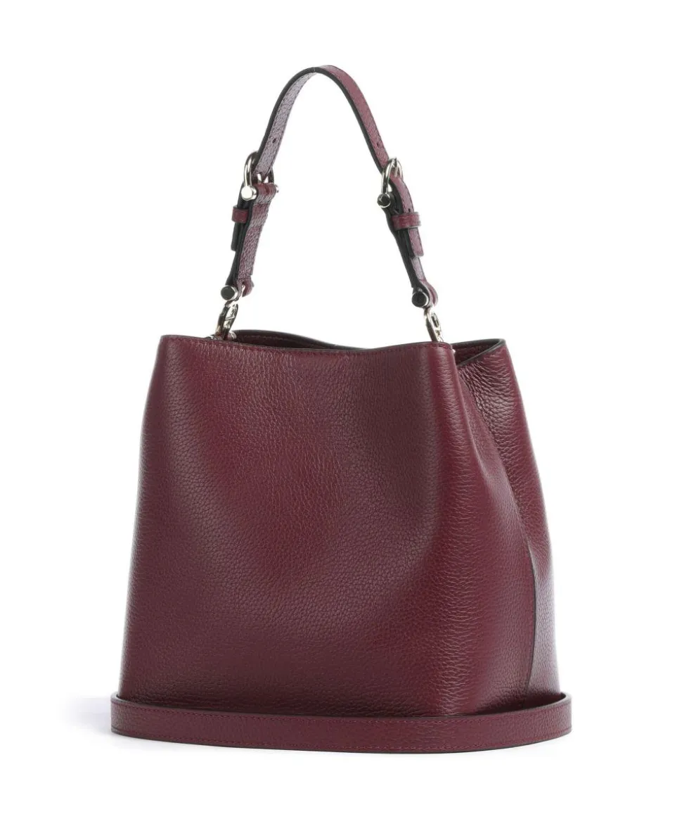 Delia S Bucket bag genarbtes Rindsleder wein