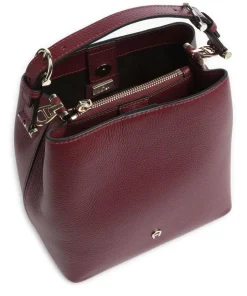 Delia S Bucket bag genarbtes Rindsleder wein