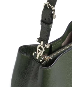 Delia S Bucket bag genarbtes Rindsleder khaki