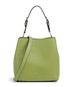 Delia S Bucket bag genarbtes Rindsleder grün