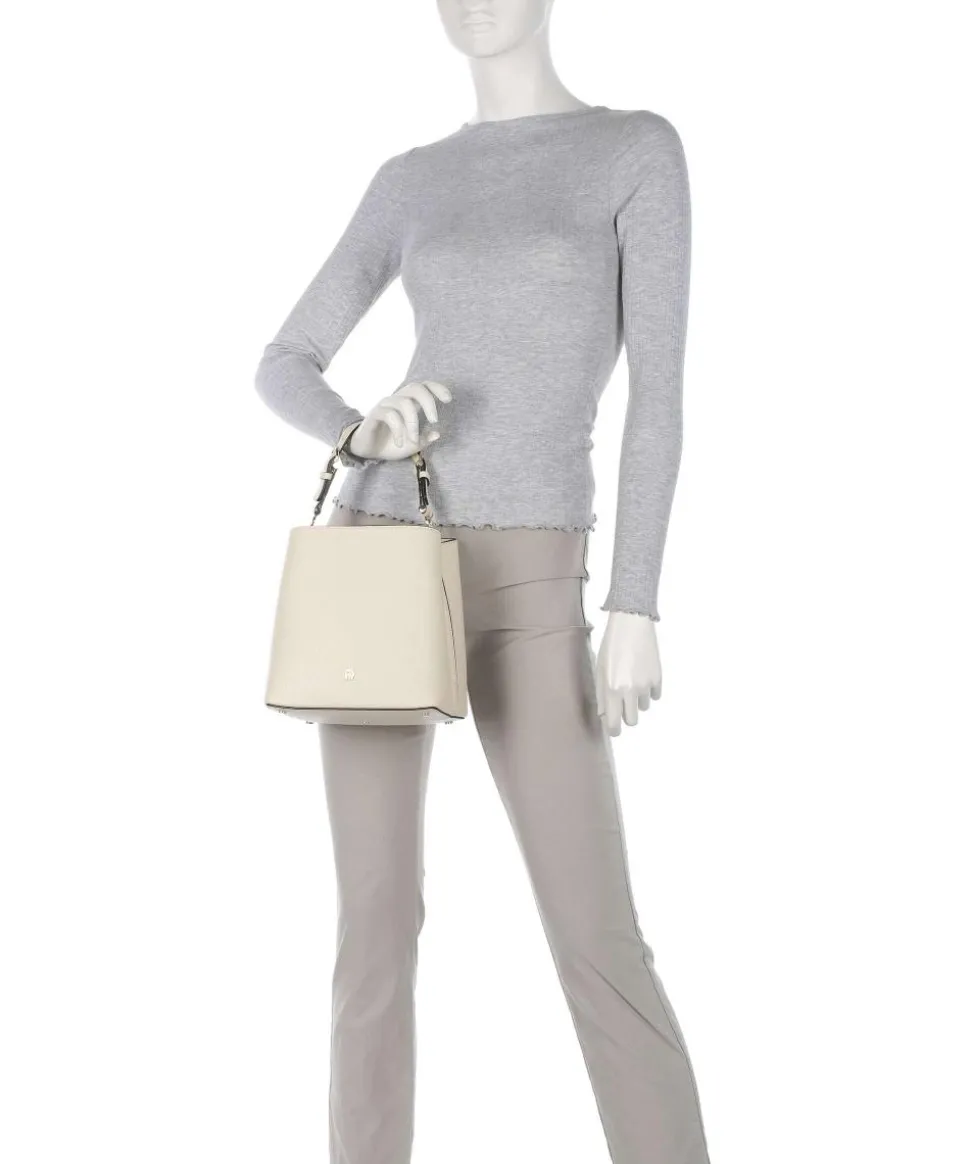 Delia S Bucket bag genarbtes Rindsleder creme