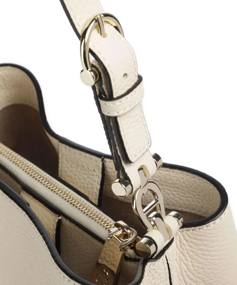 Delia S Bucket bag genarbtes Rindsleder creme