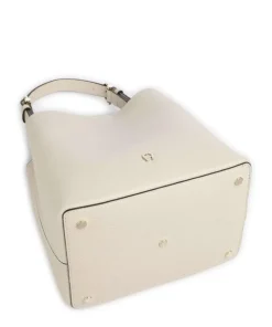 Delia S Bucket bag genarbtes Rindsleder creme