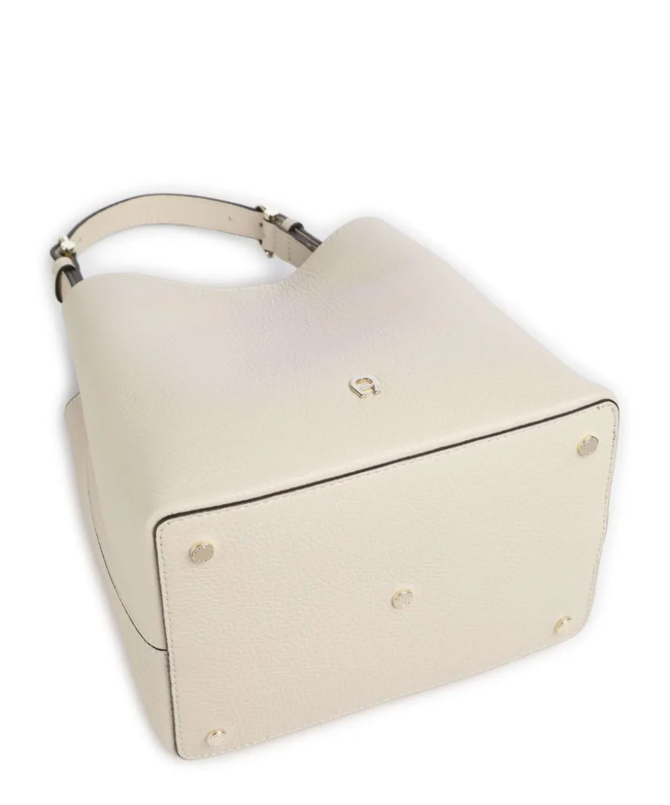 Delia S Bucket bag genarbtes Rindsleder creme