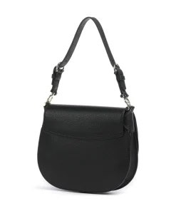 Delia S Schultertasche genarbtes Rindsleder schwarz