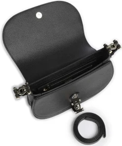 Delia S Schultertasche genarbtes Rindsleder schwarz