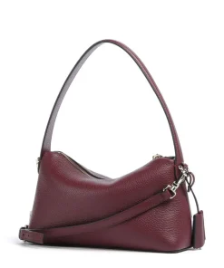 Delia S Schultertasche genarbtes Rindsleder dunkelrot