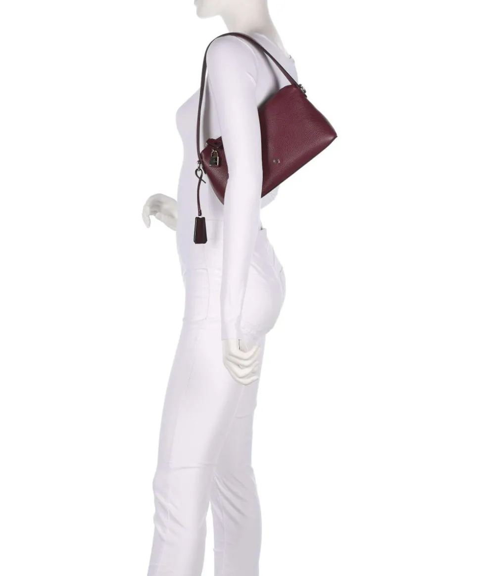 Delia S Schultertasche genarbtes Rindsleder dunkelrot