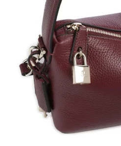 Delia S Schultertasche genarbtes Rindsleder dunkelrot