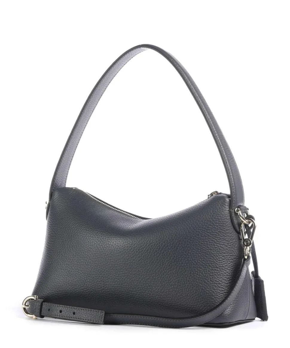 Delia S Schultertasche genarbtes Rindsleder dunkelgrau