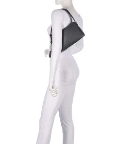 Delia S Schultertasche genarbtes Rindsleder dunkelgrau