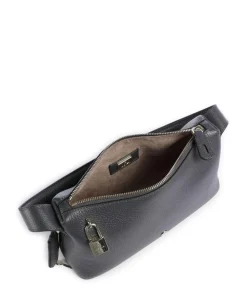 Delia S Schultertasche genarbtes Rindsleder dunkelgrau