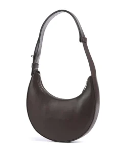 Delizia Mini Schultertasche fein genarbtes Leder dunkelbraun