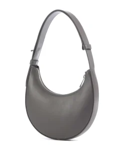 Delizia Mini Schultertasche fein genarbtes Leder dunkelgrau