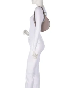 Delizia Mini Schultertasche fein genarbtes Leder taupe