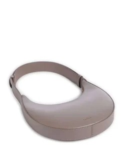 Delizia Mini Schultertasche fein genarbtes Leder taupe