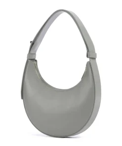 Delizia Mini Schultertasche fein genarbtes Leder grau