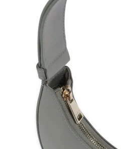 Delizia Mini Schultertasche fein genarbtes Leder grau