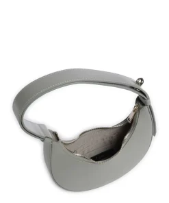 Delizia Mini Schultertasche fein genarbtes Leder grau