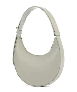 Delizia Mini Schultertasche fein genarbtes Leder graugrün